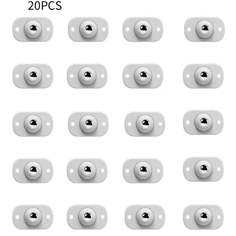 4/20Pcs Wheels For Furniture Stainless Steel Roller Self Adhesive Caster Home 360 Degree Load Bearing Swivel Universal Wheel