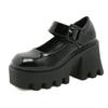 Fashion High Heels Mary Jane Women's Shoes 2025 New Square Head Small Height Increase Small Leather Shoes Muffin Sole Thick Heel Shoes