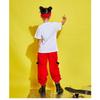 Rolanko Cargo Dance Long Pants for Girls and Casual Hip Size 130 Kids' Pants, Pants, Boys, Wear, School, Hop, Red,