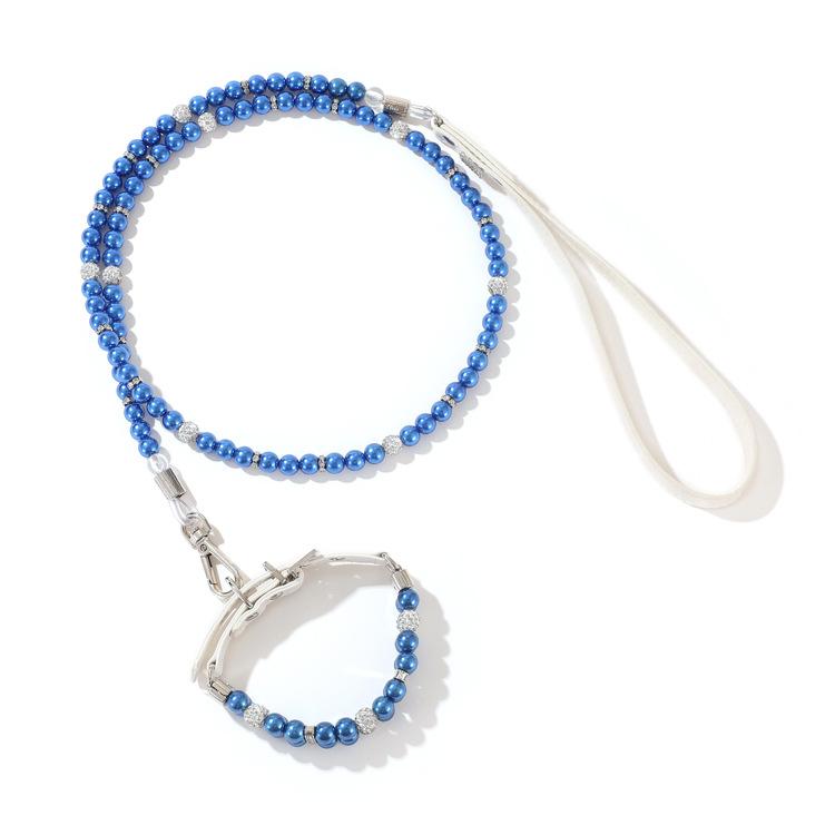 Dog Pearls Buckle Collar Leash Set Pearl Dog Collar Leash for Birthday Wedding Christmas Small Dog Pearl Chain Collar Jewelry