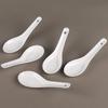 Huihuang White Ceramic Soup Spoons