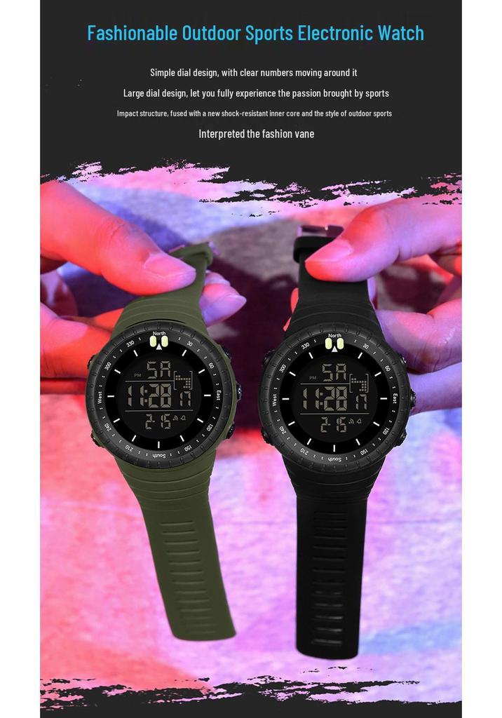 Sanda Men's Large Display Waterproof Sport Watch