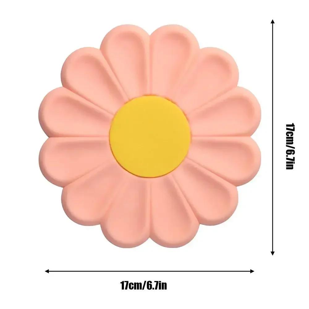 Silikon-Topfmatte mit süßem Gänseblümchen-Motiv, hitzebeständig, Untersetzer für Töpfe, wasserdicht, rutschfeste Silikon-Arbeitsplattenmatte, Untersetzer, Tischset