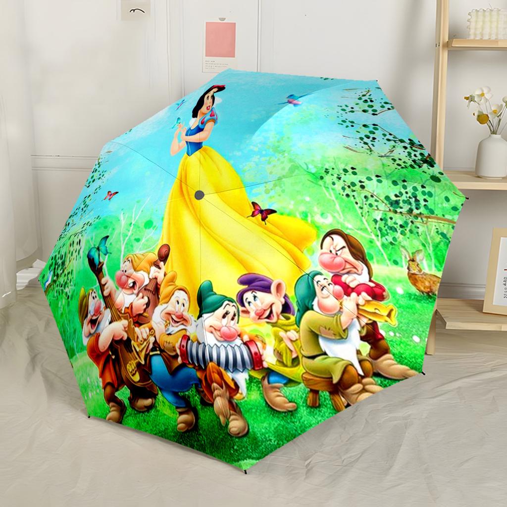 Snow White's Royal Frame Portable Automatic Umbrella with 8-Rib Lightweight Travel Essential Elegant Women's Umbrella Wedding Party Gift