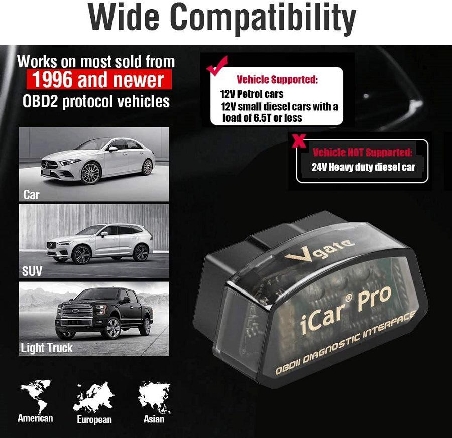 Vgate iCar Pro OBDII 4.0 Bluetooth Car Fault Detector for Apple & Android