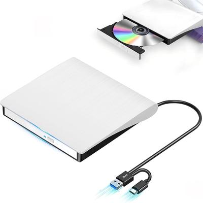 BRJR CD DVD External DVD 8XDVD External Optical Bus USB Compatible with MAC CD External Slim Portable Drive, Drive, High-Speed Processing, & 24XCD,
