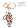 Keychain Pendant Sparkling Rhinestones Tiger Shape Charm Key Chain Strong Lobster Clasp