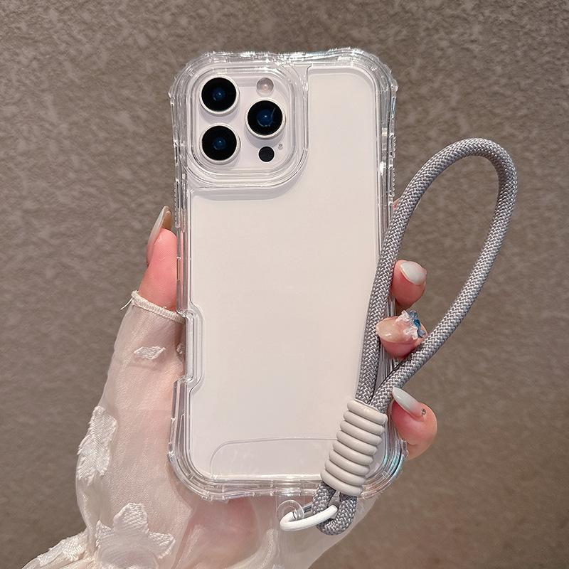 

For IP16PROMAX Three-in-one Mobile Phone Case Same Color Hand Rope TPU Thin Three-in-one New Product For iPhone 16 Pro Max 6.9