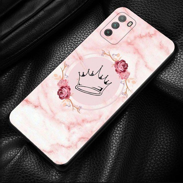 Pink Marble Flower Case For Xiaomi Poco X3 F3 Gt M3 Nfc F1 M3 M4 Pro 5g F3 Gt Cover For Mi 11t 10t Pro 9t 11 Note 10 Lite Civi