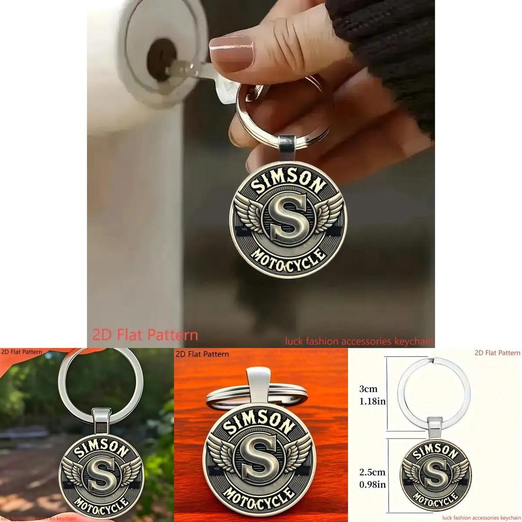 Simson Motorcycle Letter Keychain Pendant With Wings And Alloy Construction For Gift And Party Decor
