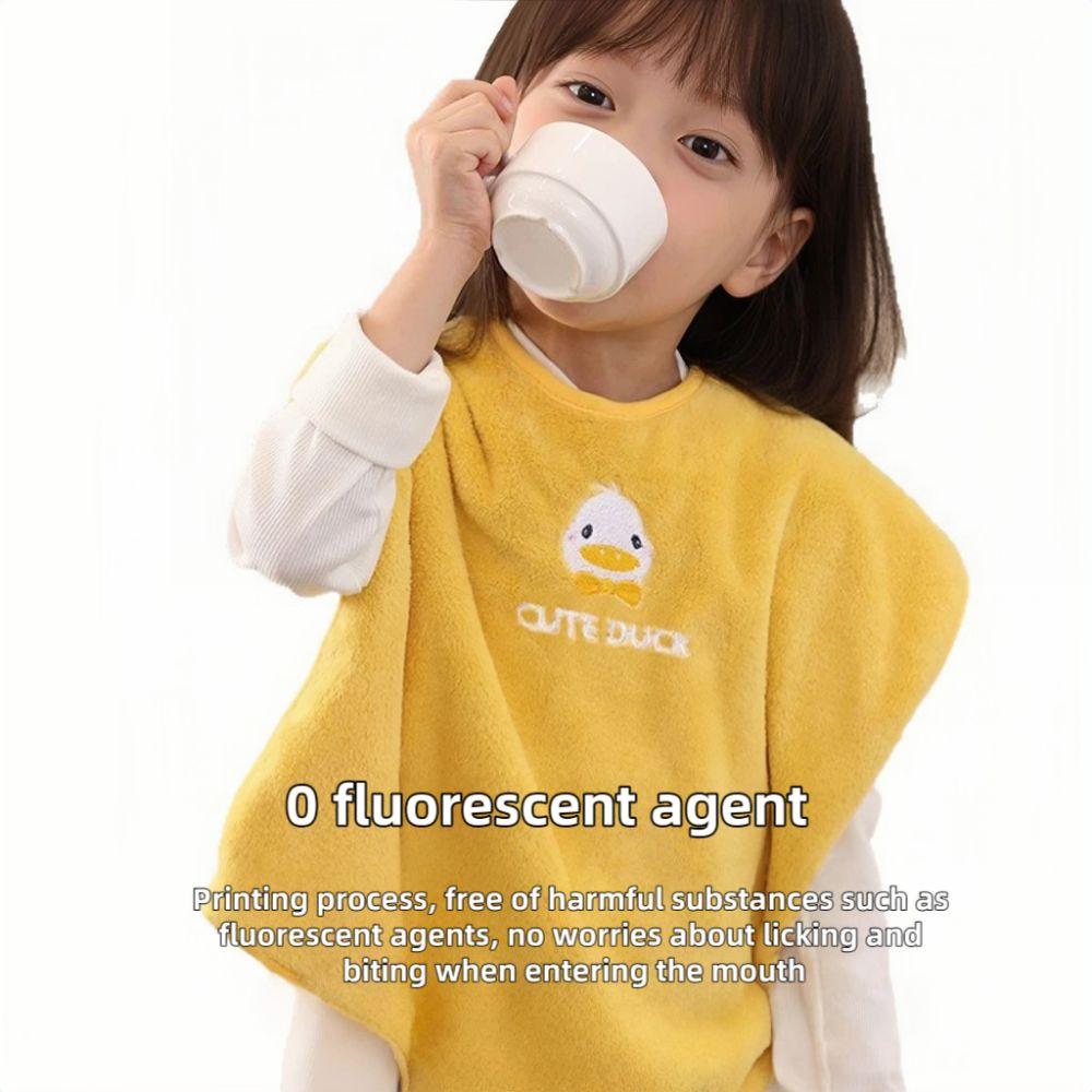 Skin Friendly Children's Washcloth Adjustable Snaps Toddler Face Towel for Feeding Eating