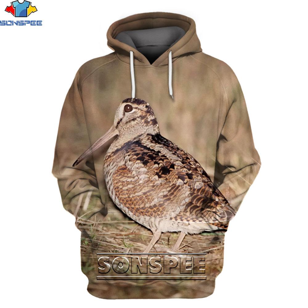 Spring Autumn Men Hoodies Sweatshirts Fun Hunting 3D Print Camouflage Streetwear Men's Women Animal Bird Casual Sportswear Tops