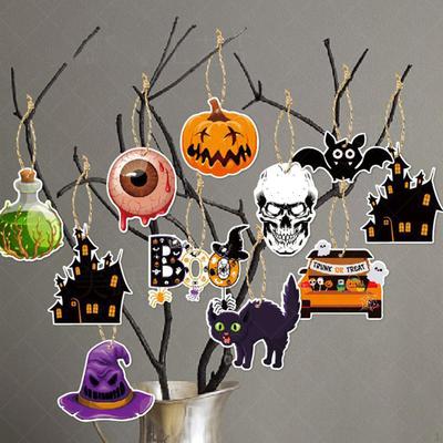 Halloween Theme Banner Garland Pendant Decorative Pumpkin Decorations Hanging for