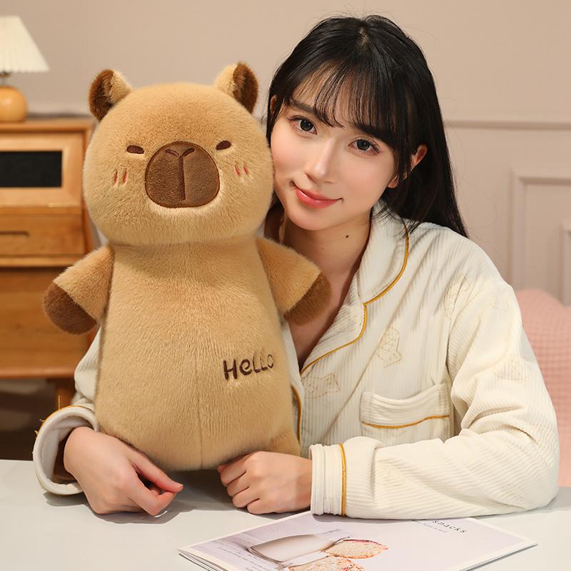 4555Cm Cartoon Long Standing Animal Plush Toy Stuffed Pig Elephant Sloth Capybara Pillow Sleeping Bolster Companion Present