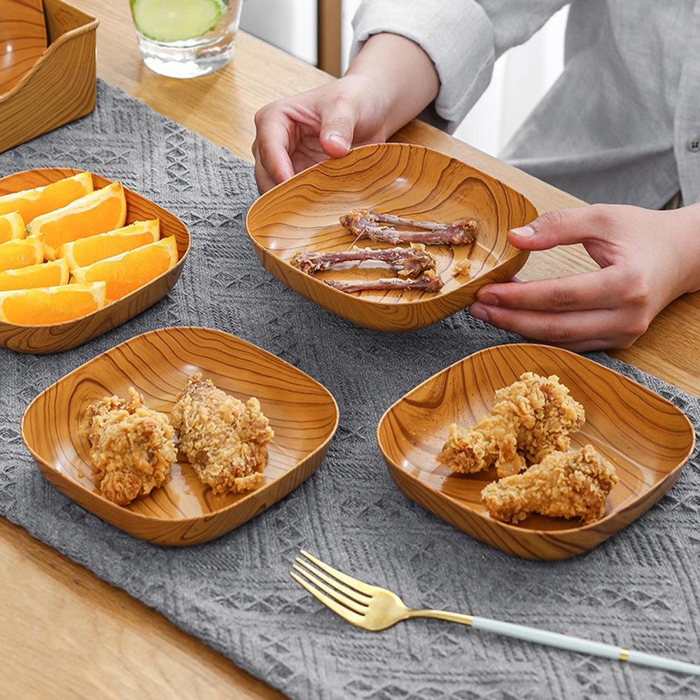 Snack Plate Durable Wood Serving Kitchen Square Plate Fruit Dessert Cake Snack Candy Kitchen Accessories Wooden Bowl Snack Plate