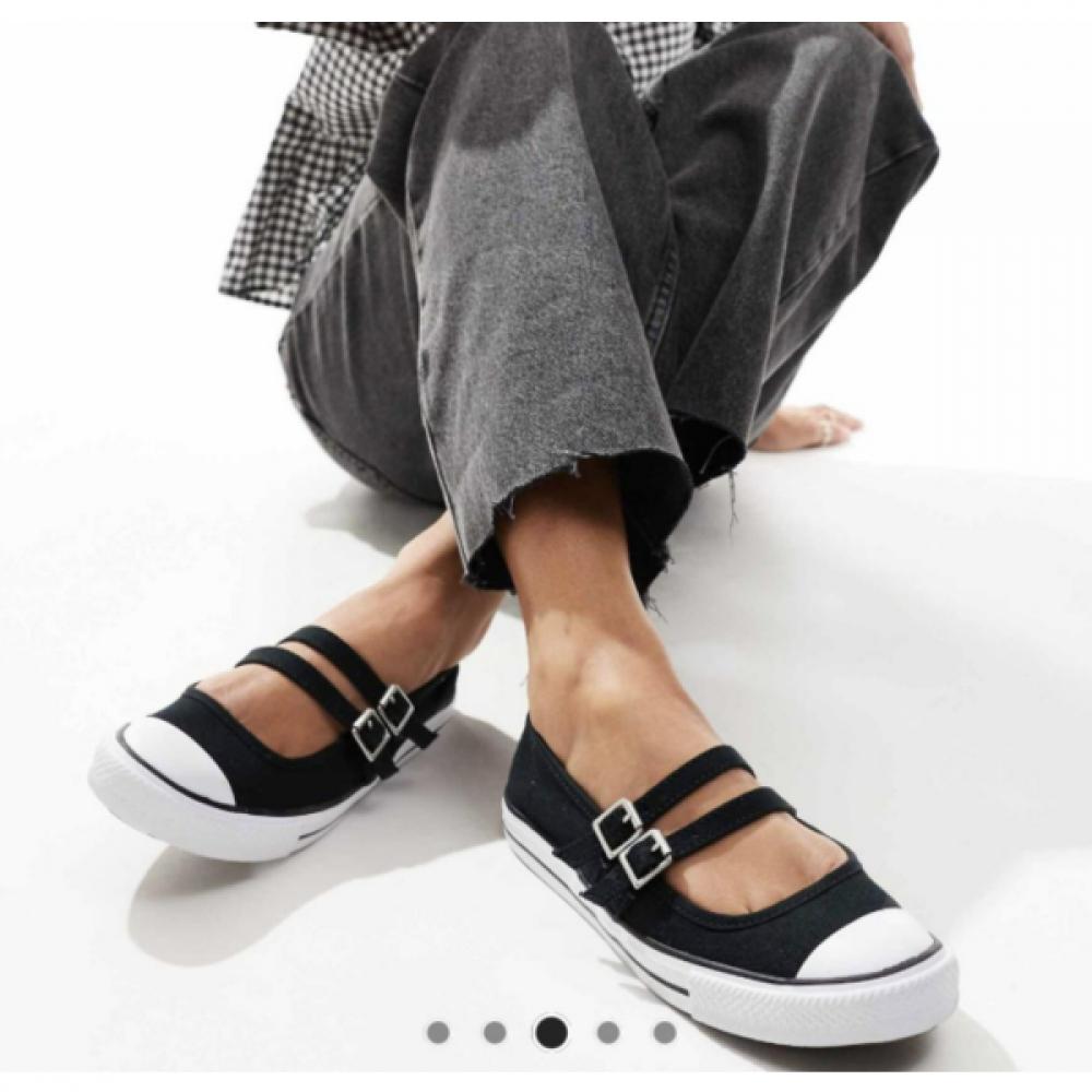 COnverse Women Mary Jane Slip On Mule Canvas Slipper Black A11551c 245