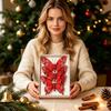 Faux Butterfly Christmas Tree Ornaments with Glitter - Artificial Hanging Holiday Decorations for Scene Setting and Party