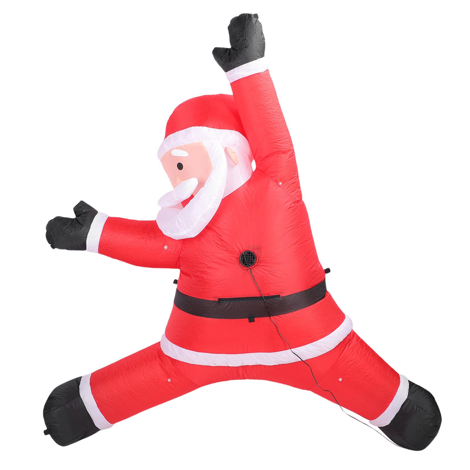 

Надувной Рождественский Лазающий Санта 8,2 фута Надувной Санта Украшение для Двора с Мешком для Подарков Встроенная Светодиодная Подсветка для Стены Сада US Version