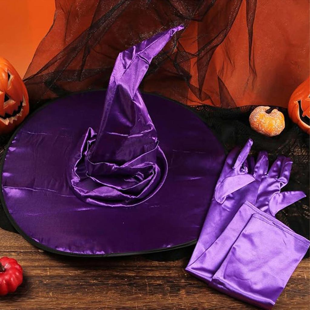 Beautiful Witch Hats Suit Light Halloween Hats Unisex Personality Witch Hat for Halloween Make Up and Masquerades