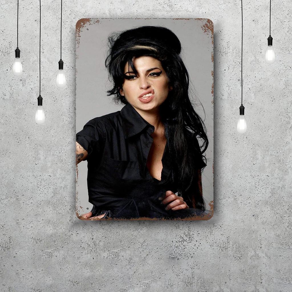Amy whinehouse Klassiek Poster Roestig Metalen Plaat Retro Decoratief Bord Bar Man Cave Garage Club Metalen Bord Wanddecoratie