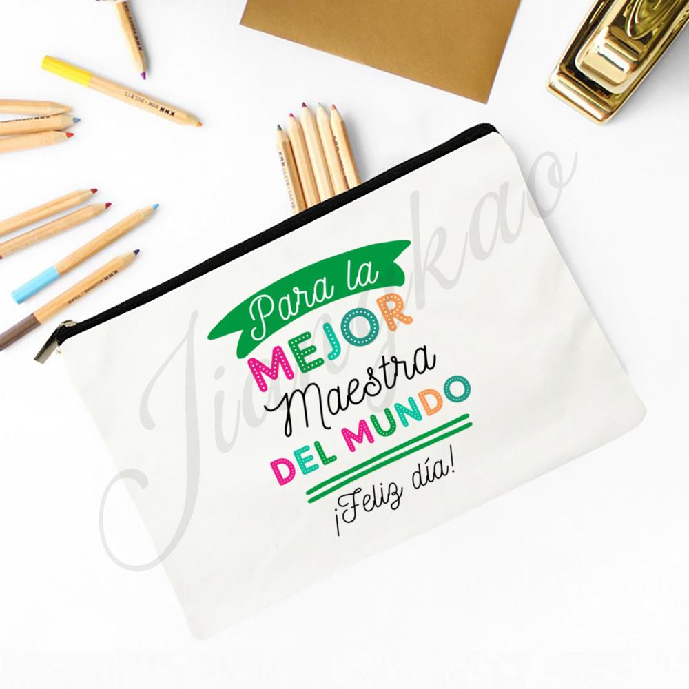 

Behind Every Happy Child There Is A Great Teacher Printed Pencil Bag Feamle Makeup Bag Travel Toiletries Bags Gift for Teachers