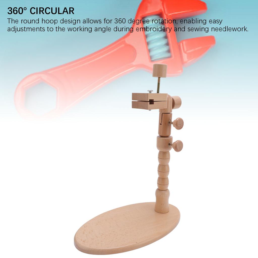 Suport Cerc Broderie Rotativ Ajustabil Lemn de Fag Suport Cerc Broderie pentru Artă Meșteșug Cusut Need