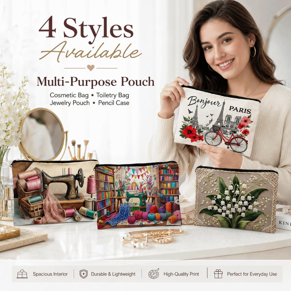 Floral Print Travel Makeup Organizer Large Capacity Toiletry Case Durable Cosmetic Bag  Bridesmaid