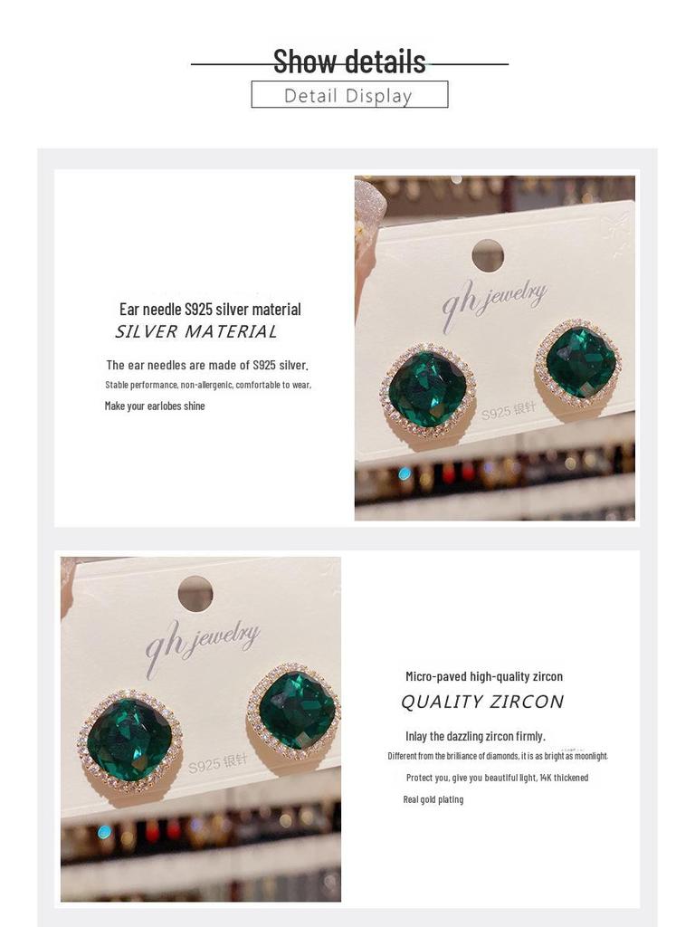 New Summer Fresh Green Crystal Earrings - Stylish, Unique, Simple Design