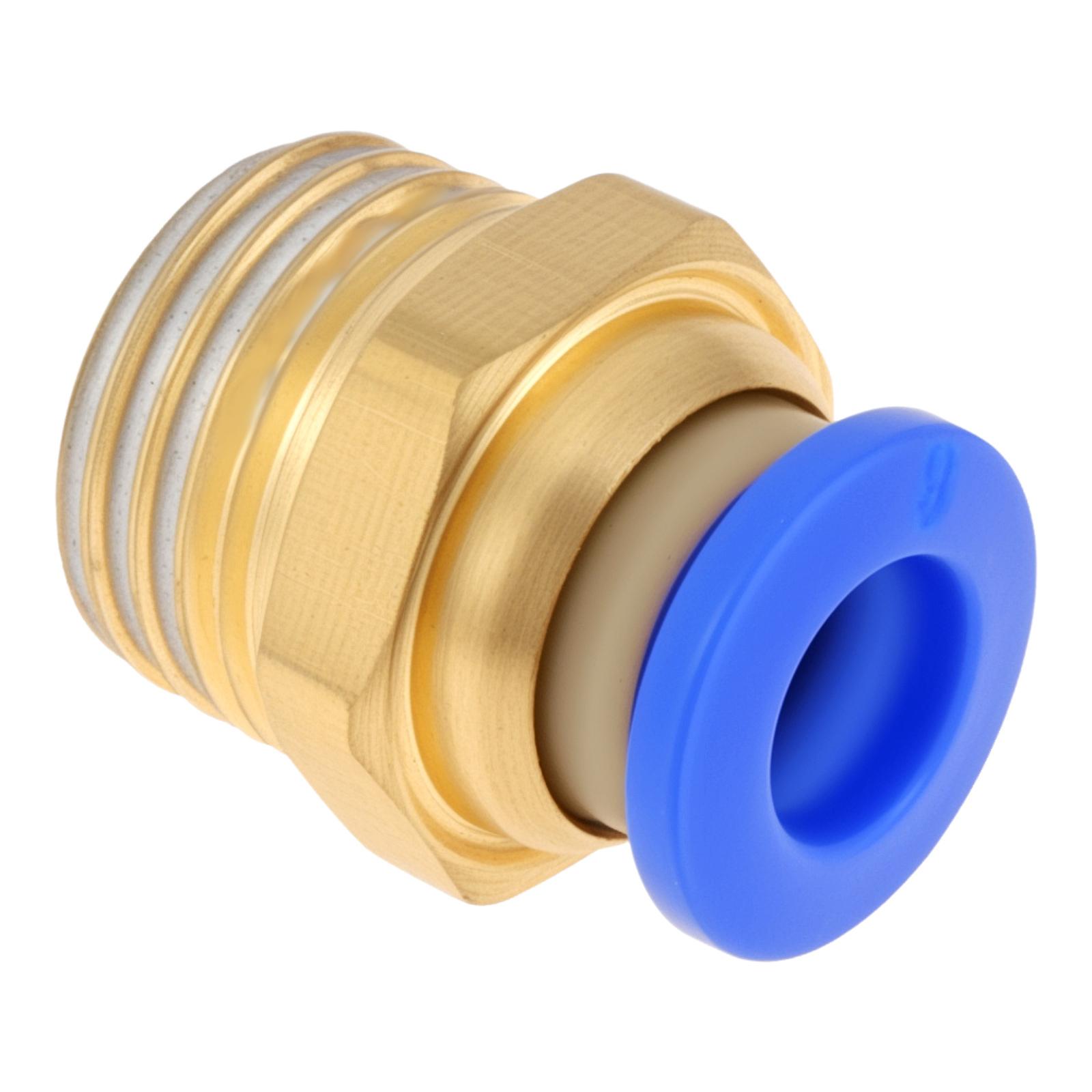 

PC6-02 Brass Pneumatic Push to Quick Connect Fitting For 6 mm OD PE / PA / PU Tube with BSPT 1/4 inch Male Thread, Straight Push In Connect Fitting