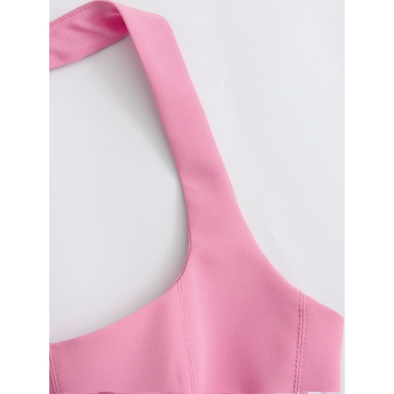 Kaslead Women's Clothing Fashion Casual Hanging Collar Tops