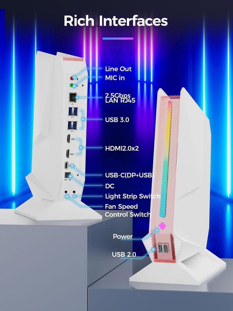 TOPGRO Mini Core 8GB 256GB PCIe Windows 11 WiFi 2x USB 4x USB 2x Compact PC PC, i7-8850H, DDR4, 3.0 SSD, Pro, 4K@60Hz, 5, 1.0Gbps LAN, 2.0, 3.0, HDMI,