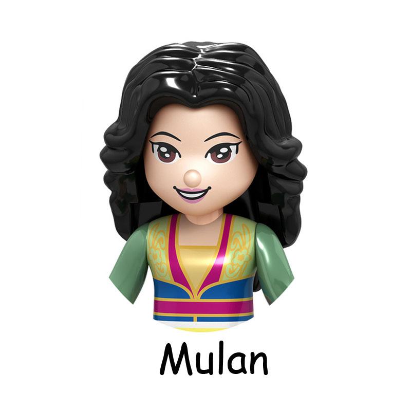 Non-Toxic Fairy Tale Princess Children Belle Beast Cinderalla Anna Olivia Model Figure Blocks Construction Building Bricks Toys For Children