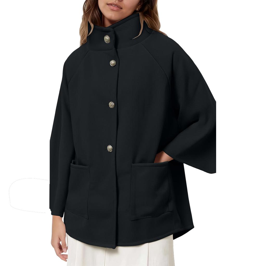 Fashionable Women's Casual Woolen Coat Single Breasted Cardigan Top For Women