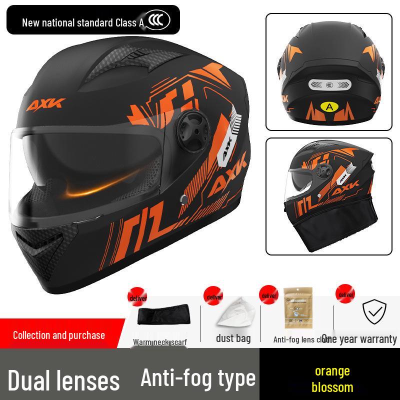 Certified Electric Motorcycle Helmet - Unisex Full Face, All-Season, Winter Warm, Safety Helmet