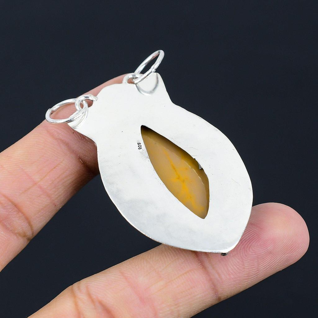 Wedding Gift For Her 925 Sterling Silver Natural Mookaite Gemstone Pendant