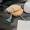 New Chinese Style National Tide Hairpin Minority Wind Hanfu Court Shaking Turquoise Hollow Flowers Tassel Hairpin