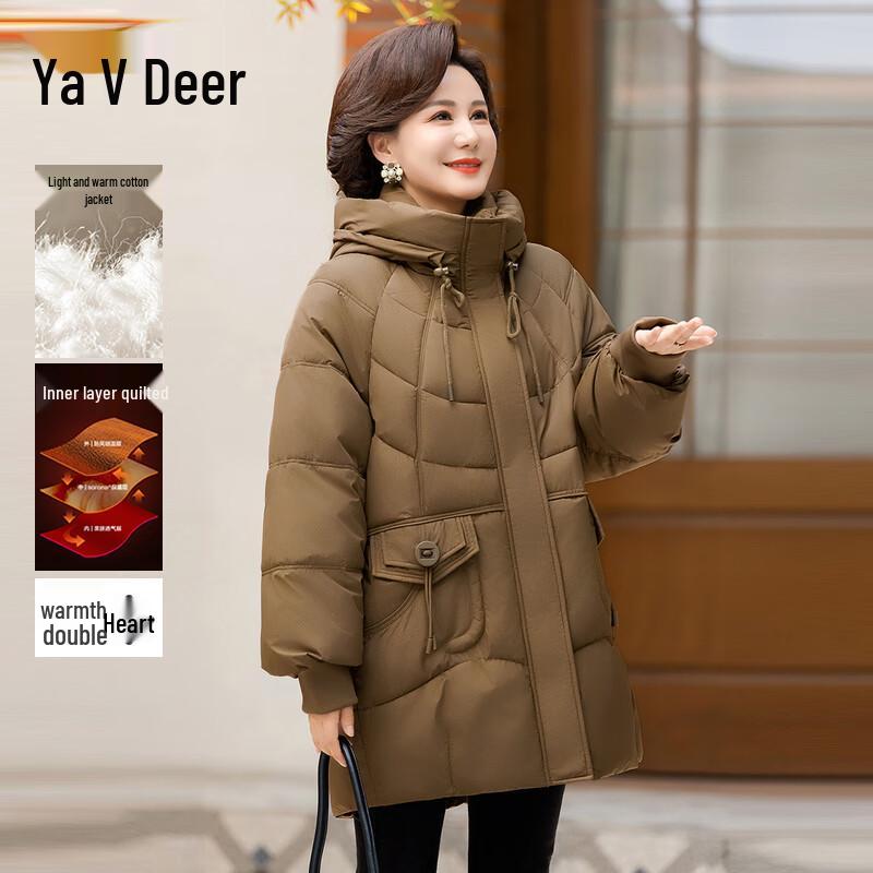 

Yalu Women s Mid-Length Quilted Winter Coat XL