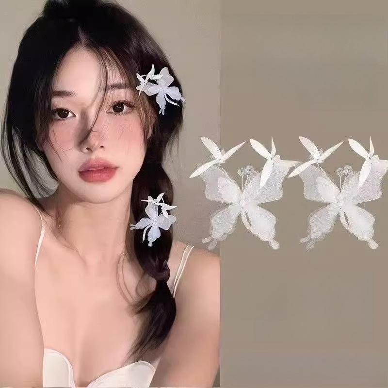 Forest Style Fairy Chiffon Butterfly Hair Clip Three Dimensional Dynamic Hair Accessory