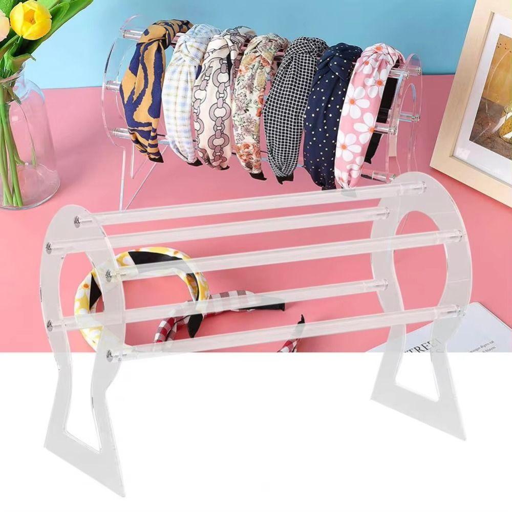 Multifunctional Acrylic Headband Holder Clear Hairband Organizer Jewelry Display Stand Photo Props