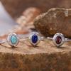 Xiaohongshu Earrings Color Treasure Ring Jewelry S925 Silver Inlaid Natural Opal Egg Surface Ring Women
