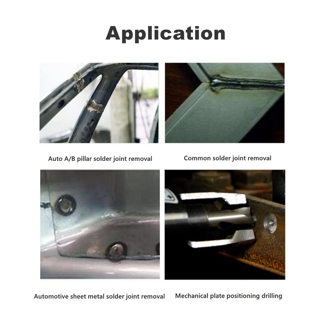 Thincol 3Pcs Cobalt Spot Weld Drill Bit Set, 8mm Shank, 1/4in, 5/16in, 3/8in Cutting Diameter, Automotive Sheet Metal Working, with Case