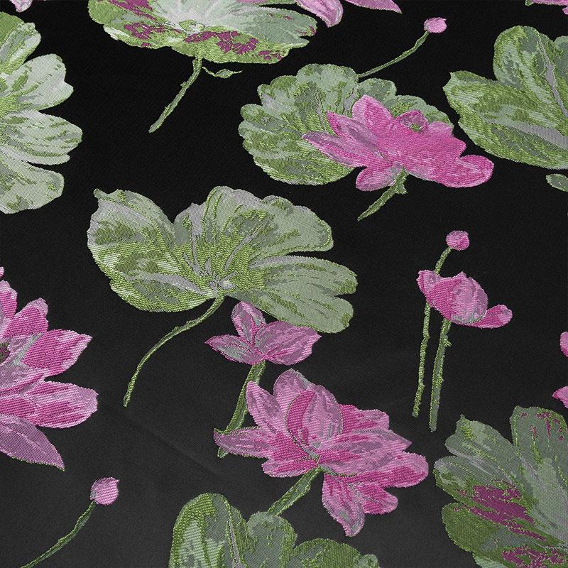 

50/100x145cm Vintage Black Brocade Jacquard Fabric Lotus Chinese Style Jacket Vest Cheongsam Dress Soft Silky DIY Sewing Fabric 50x145cm чорний
