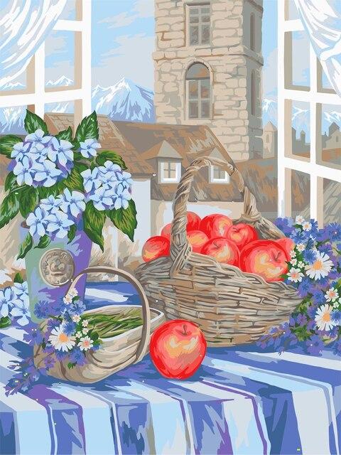 5D Diamond Painting Flowers Fruit Full Round Drill Cross Stitch Kit Diamond Embroidery Mosaic Picture Home Decoration