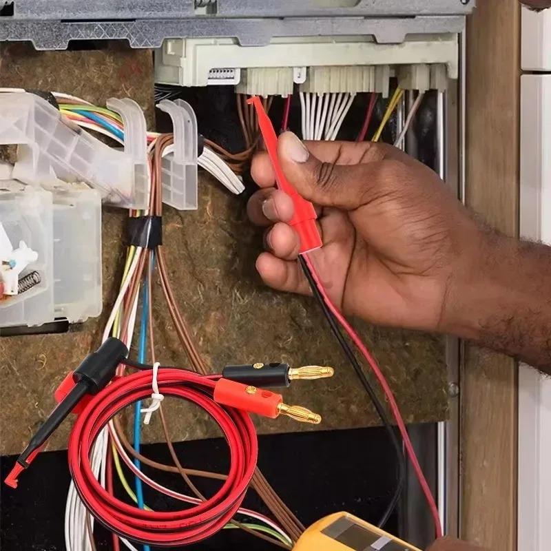 Electric Test Banana Plug Clip 4mm To for Multimeter Test Leads Wire Connector 1M Red Black Banana Tester Cable Car Repair Parts