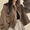 Women's Spring French Retro Corduroy Shirt Jacket with Lapel, Long Sleeves, Single-Breasted, All-Match Korean Chic Style