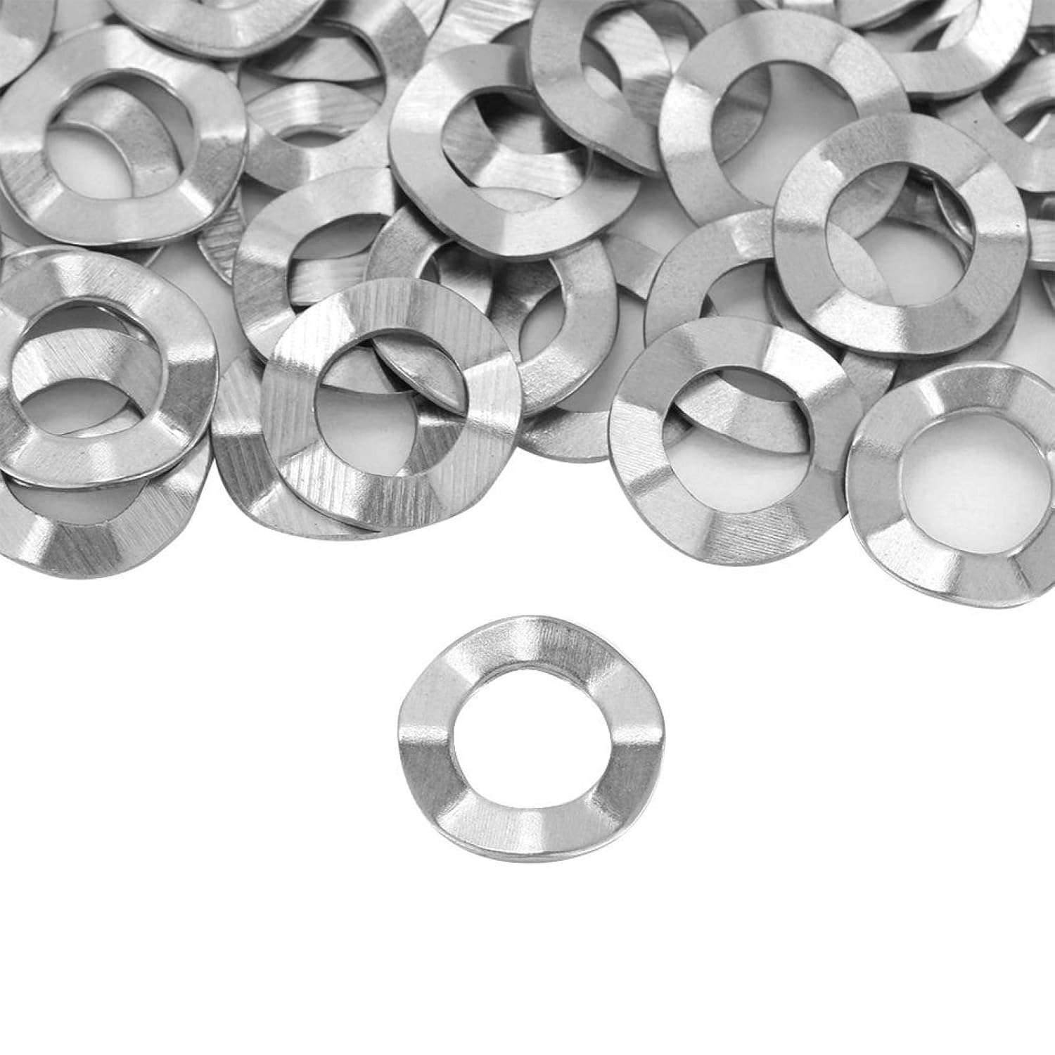 Wave Spring Washer Assortment Kit Stainless Steel Spring Wave Washer 10 Sizes M3 M4 M5 M6 M8 M10 M14 M16 M20(50pcs*M6)
