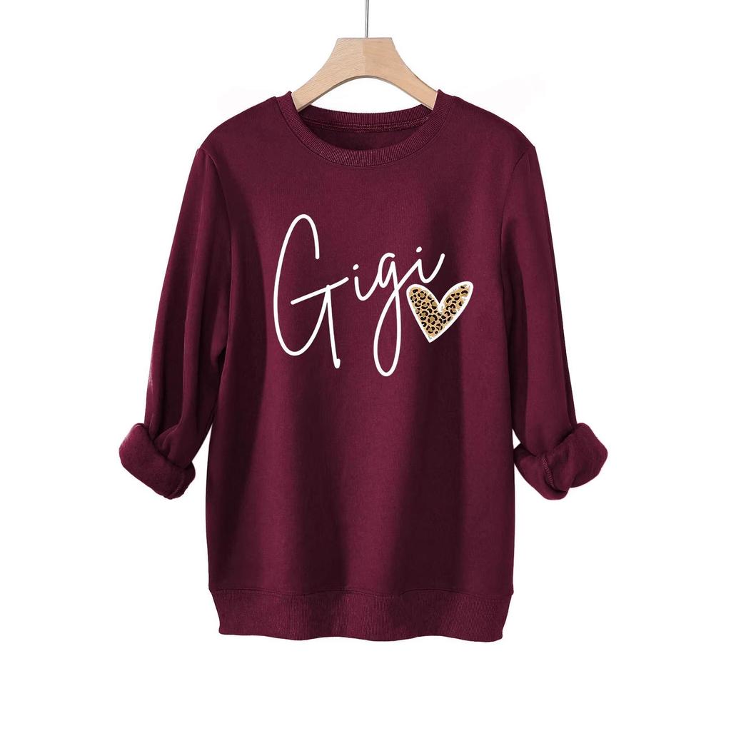 Gigi Leopard Heart Print Plus Velvet Hoodie for Women - Versatile Casual Autumn/Winter Wear