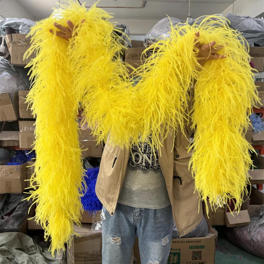 DIY 2 Meter Flauschige Straußenfeder-Boa 1-lagig bis 20-lagig Dick Schal aus hochwertigen Federn zur Dekoration von Brautkleidern Individuell anpassbarer DIY-Schal