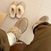 Spot version of sheep curly fur integrated bag head slippers 2025 autumn and winter new outer wear non-slip warm wool cotton shoes