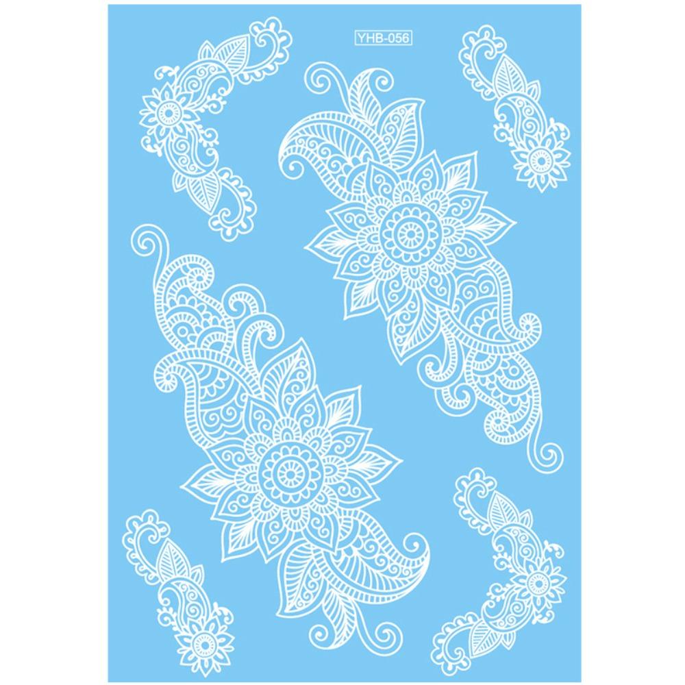Lace Flower White Tattoo Stickers Long-lasting Butterfly Tattoo Stickers Women Men